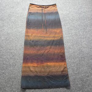 Zara Stripe Sunset Semi Sheer Long Maxi Skirt Size Medium